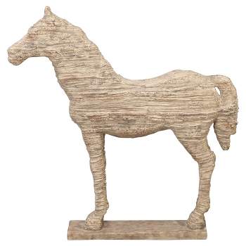 Traditional Carved Horse Sculpture (19") - Olivia & May