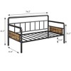 Daybed with Trundle, Twin Daybed with Pop Up Trundle Set, Metal Twin Bed Frame with Steel Slat Support, Sofa BedFrame for Kids/Teens/Adults - 3 of 4
