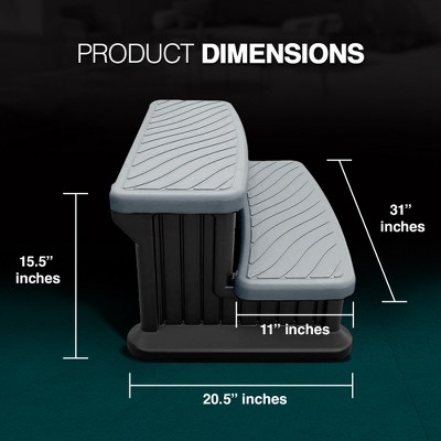 Light Grey and Black Resin Spa & Hot Tub Steps