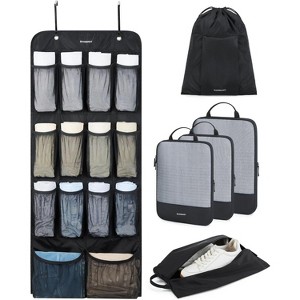 Hanging Compression Packing Cubes, 6 Set Large Suitcase Organizer Bags Set, Cruise Travel Essentials for Women - 1 of 4