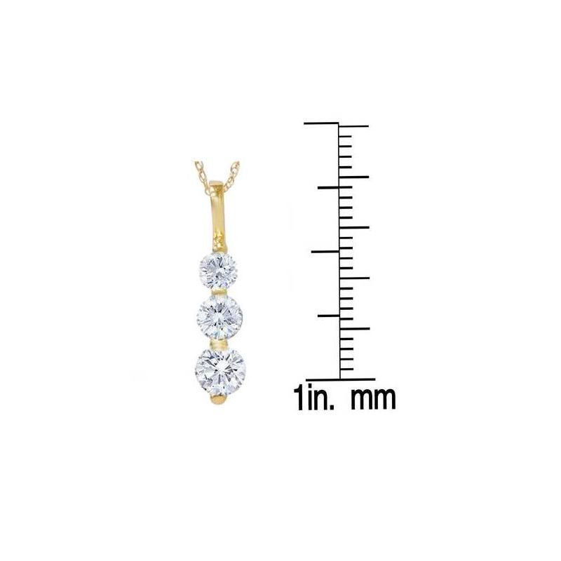 Pompeii3 1.00 Ct 3 - Stone Natural Diamond Pendant available in 14K White and Yellow Gold, 2 of 6