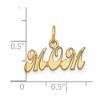 Black Bow Jewelry 14k Yellow Gold Fancy Script Mom Charm or Pendant, 20mm - 4 of 4