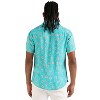 Campus Sutra Men Men's EcoLiva Cyan Blue Flower Block Shirt - 2 of 4