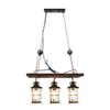 YIYIBYUS 3-Light Black and Brown Retro Shaded Pendant Light with Clear Glass Shade - 3 of 4