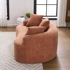 Accent Loveseat Modern Curved Design with Removable Pillows for Small Apartments Wide - 3irtyhousy - 3 of 4