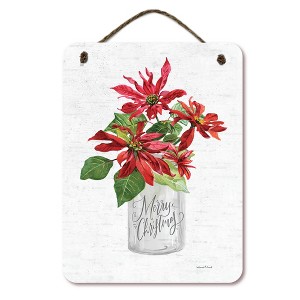 Courtside Market Poinsettia 12x16 Hanging Artboard with Twine - 1 of 2