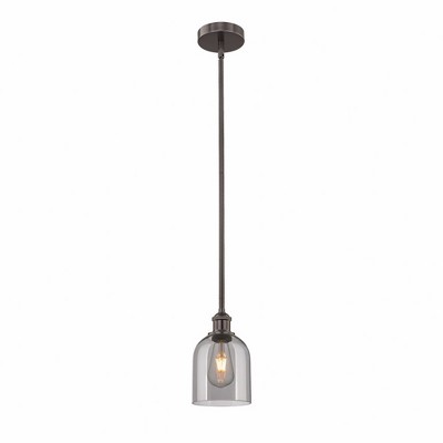 Bella - 1 Light Stem Hung Mini Pendant In Industrial Style-9 Inches Tall and 5.5 Inches Wide
