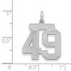 Black Bow Jewelry Sterling Silver, Jersey Collection, Medium Number 49 Pendant - 2 of 3