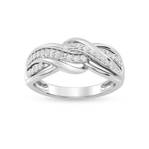 GILDED 1/4, 1/2, 3/4 Carat Total Weight Lab Grown Diamond Statement Ring Band in 14KT Gold Plated or 925 Sterling Silver, Size 7 - 1 of 4