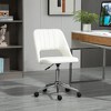 Resenkos Office Chair, Ergonomic Desk Chairs,Computer Chair,Modern Mid Back Office Chair with Velvet Fabric, Swivel Computer Armless Desk Chair, Cream - 3 of 4