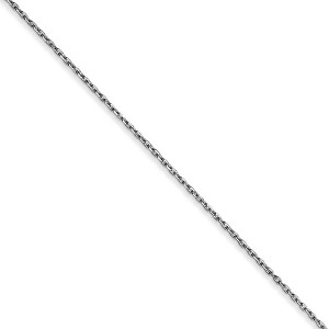 Black Bow Jewelry 0.8mm 14k White Gold Diamond Cut Cable Chain Necklace - 1 of 4