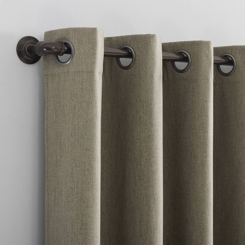 Tyrell Tonal Textured Draft Shield Fleece Insulated 100% Blackout Grommet Top Curtain Panel - Sun Zero, 4 of 10