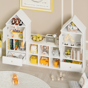 Vynxaria Children's Bookshelf: House-Shaped Design, Multi-Functional Storage for Books & Toys, Durable & Safe Organizer for Playroom or Bedroom - 1 of 4