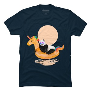 Men's Design By Humans Chillin (Unicorn Panda) By 38Sunsets T-Shirt - 1 of 4
