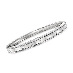 Ross-Simons 0.70 ct. t.w. Diamond Studded Bangle Bracelet in Sterling Silver - 1 of 4