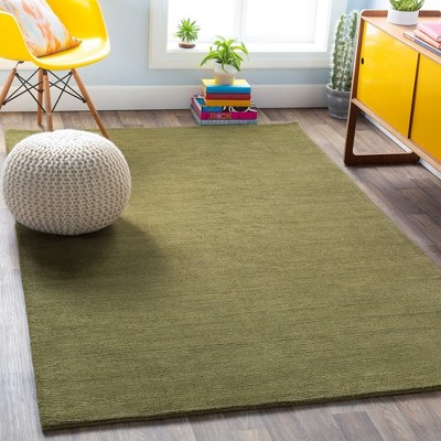 Rennes Dark Green Wool Rectangular Area Rug 3'3" x 5'3"