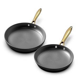 Imarku Professional Cast Iron Skillets 2pcs-8&12 Inch Non Stick Frying Pans, Honeycomb Surface, Free-PFOA, Oven&Induction Compatible, Dishwasher Safe - 1 of 4