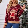 BLUEMING Women's Christmas Sweater Gingerbread Knit Sweater - Festive Crewneck Long Sleeve Pullover - 2 of 4