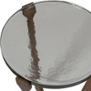 Uttermost Bohdi Outdoor Accent Table-Luxurious Antique Brass and Textured Glass Design - 4 of 4
