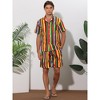 Lars Amadeus Men's Vacation Beach Rainbow Shirt and Shorts Set 2 Pieces - 2 of 4