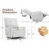 Nursery Recliner Chair, 360° Swivel Rocking Glider Chair for Adults with Adjustable Backrest & Footrest - 2 of 4