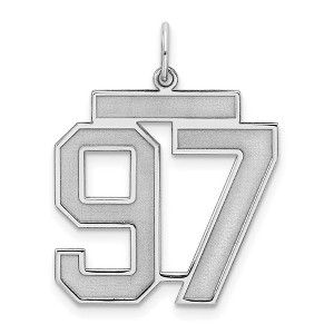 Black Bow Jewelry Sterling Silver, Jersey Collection, Large Number 97 Pendant - 1 of 4