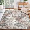 Washable  Area Rug, Non-Slip TPR Backing, Stain Resistant, Vintage Floral Design, Foldable Low Pile Accent Carpet for Living Room & Bedroom - 2 of 4