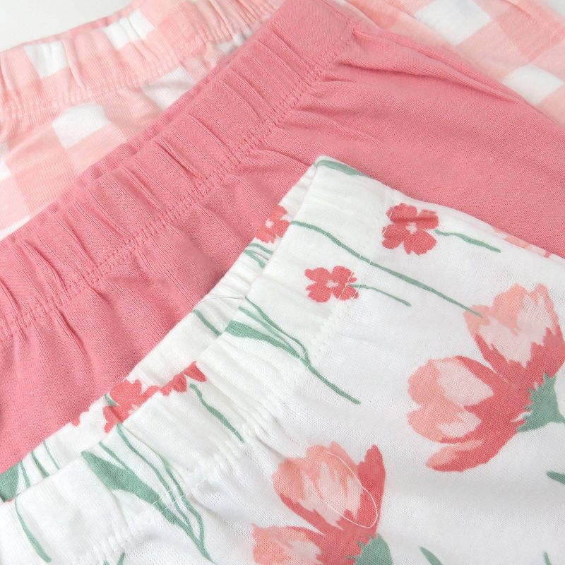 Honest Baby 3pk Floral Footed Harem Pants - Pink, 3 of 4