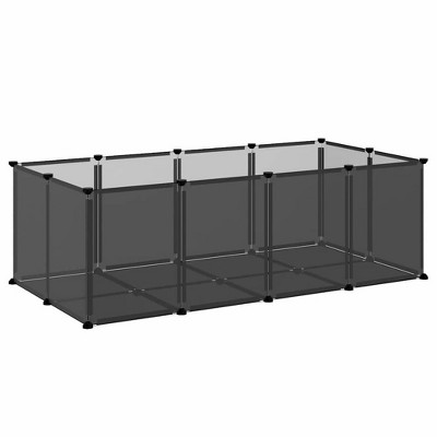 vidaXL Small Animal Cage DIY Small Animal House Rabbit Hutch PP and Steel - Black