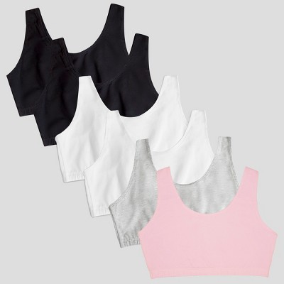 Fruit of the Loom plus Tank Style Cotton Sports Bra, 6-Pack  Blush/Black/White/Black/White/Grey 40