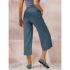ECUPPER Womens Cotton Cropped Pants Loose Fit Wide Leg Capri Casual Plus Size Elastic Waist Trousers - 3 of 4