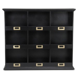 Cheung's Cheungs Dael Wooden 9 Cubby Wall Shelf - Black FP-4120BK - 1 of 4