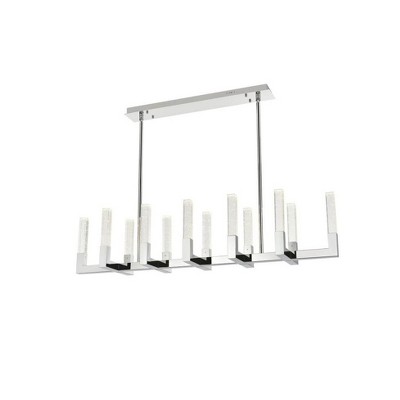 Noemi 51-Inch Chrome LED Pendant Light with Crystal Rods