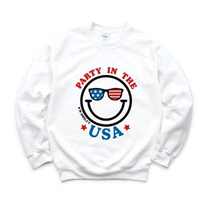 Simply Sage Market S.W.Smiley Party in the USA Smiley Face Sweatshirt - 1 of 4