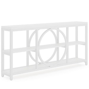 Resenkos Entryway Table, Console Sofa Table,70.9" Console Table, Narrow Sofa Table with 3 Tier Storage Shelves, & Walnut - 1 of 4