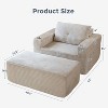 MAXYOYO 65"x49" Modern Corduroy Chaise Lounge Sofa Bed with Pillows for Living Room & Bedroom, No Assembly Required - 3 of 4
