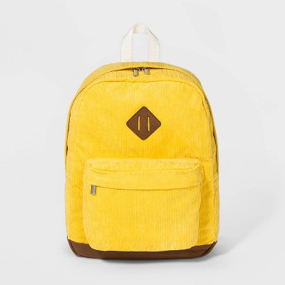 Yellow corduroy backpack new arrivals