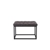 24" Button Tufted Metal Ottoman - WOVENBYRD - image 3 of 4