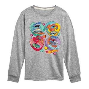 Boys' - Hot Wheels - Monster Racing Hearts Long Sleeve Graphic T-Shirt - 1 of 4