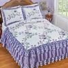 Collections Etc Hannah Floral Trellis Hummingbird Triple Ruffle Bedspread - 2 of 3