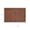 HomeRoots 24" X 36" Brown Striped Hello Outdoor Polypropylene Door Mat - 3 of 4