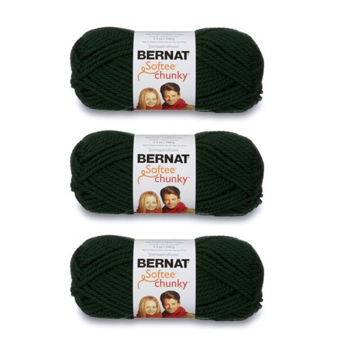 Bernat Softee Chunky Dark Green Yarn - 3 Pack Of 100g/3.5oz - Acrylic - 6  Super Bulky - 108 Yards - Knitting/crochet : Target