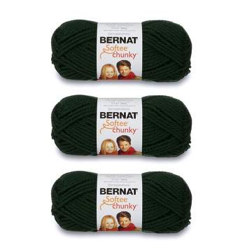 Bernat Softee Chunky Dark Green Yarn - 3 Pack of 100g/3.5oz - Acrylic - 6 Super Bulky - 108 Yards - Knitting/Crochet
