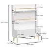 Kids Wooden Storage Bookcase,Book Display Bookshelf with 4 Legs,Toy Storage Cabinet Organizer for Children Room Playroom-Baofuwish - 4 of 4