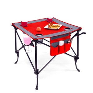 HOMLUX Portable Outdoor Adjustable Height Folding Wine Table with Cup Holders, Storage Bag - 1 of 4