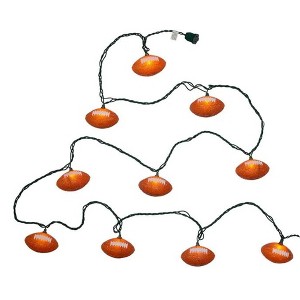 Kurt Adler Indoor/Outdoor UL 10-Light Football Light Set, 9ft - 1 of 3