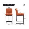 Infurnic Counter and Bar Stools, Upholstered Chairs Set with Sturdy Legs, Comfortable High Stool for Kitchen and Dining Room, Orange, 15.5"*17.5"*35" - 4 of 4