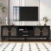 69'' TV Stand for 75" TV with Fluted Glass Doors and Solid Wood Legs,Retro Entertainment Media Console for Living Room-Baofuwish - 2 of 4