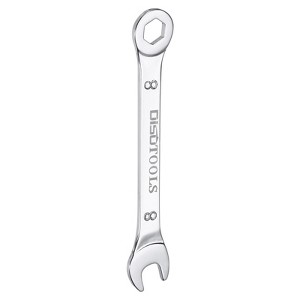 Unique Bargains CR-V Chrome Plated 6-Point Ended Box 15 Degree Offset Open End Metric Thin Combination Wrench - 1 of 4