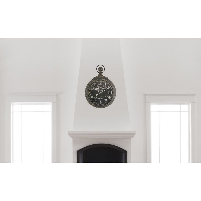 Pocket Watch Wall Clock Distressed Iron - Yosemite Home Decor, 4 of 5